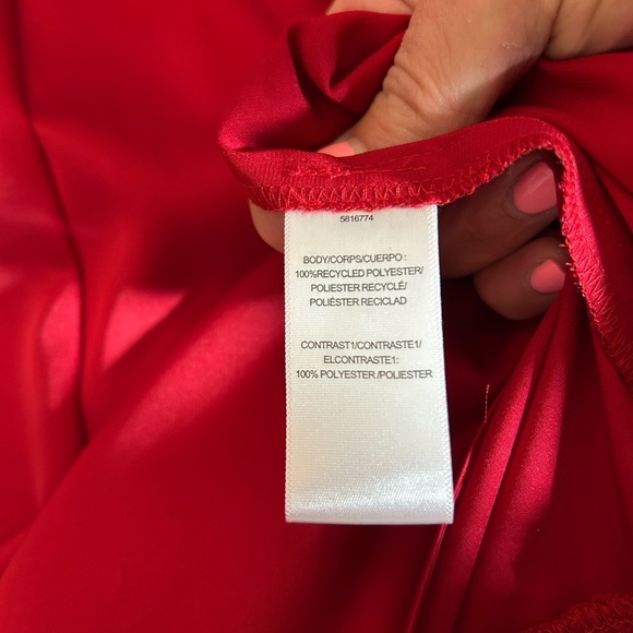 AMUR Red Topanga One-Shoulder Faux Wrap Sexy Cocktail Evening Holiday Dress Sz 2 - Picture 9 of 16